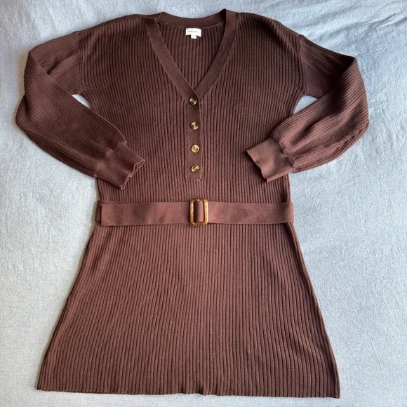 Song of Style Chocolate Brown Knit Dress - Picture 3 of 6